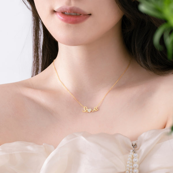 Love Pendant Necklace - Sterling Silver & 18k Gold Plated