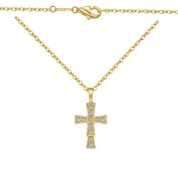 Small Cross 925 Sterling Silver Pendant Necklace