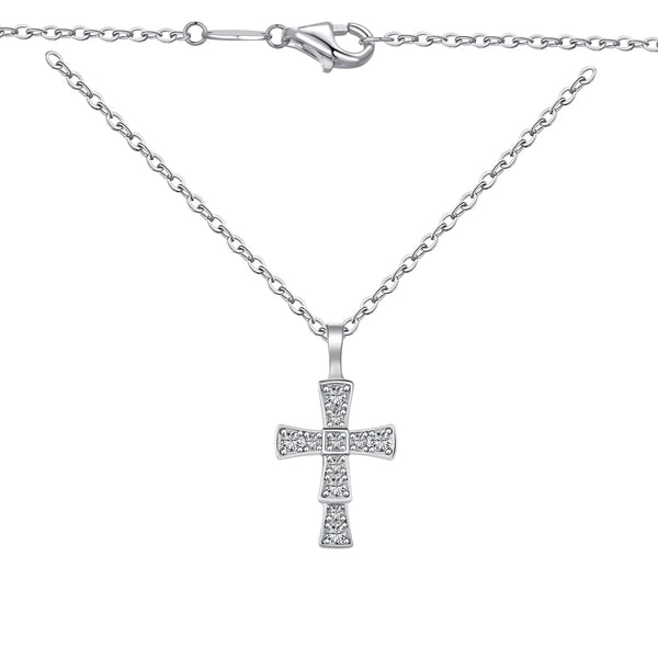 Small Cross 925 Sterling Silver Pendant Necklace