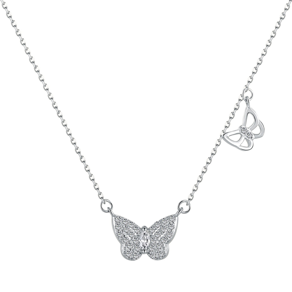 Butterfly 925 Sterling Silver Pendant Necklace