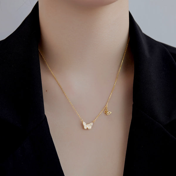 Butterfly 925 Sterling Silver Pendant Necklace