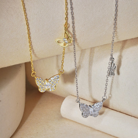 Butterfly 925 Sterling Silver Pendant Necklace