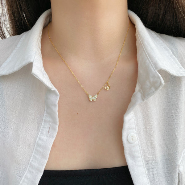 Butterfly 925 Sterling Silver Pendant Necklace