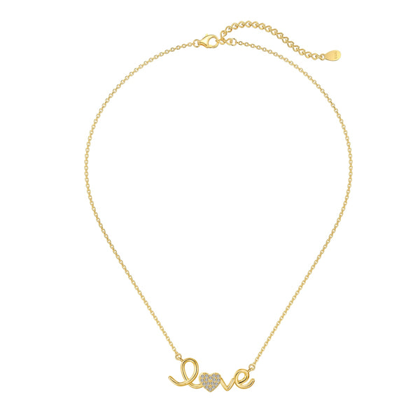 Love Pendant Necklace - Sterling Silver & 18k Gold Plated