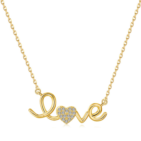 Love Pendant Necklace - Sterling Silver & 18k Gold Plated