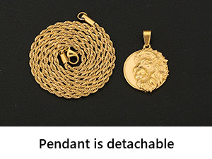 18k Gold Plated Lion Pendant Necklace for Men