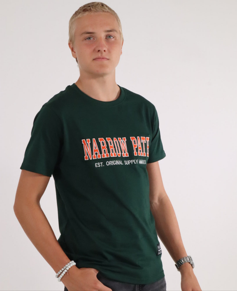 NARROW PATH COLLEGE EMBROIDERED TEE GREEN