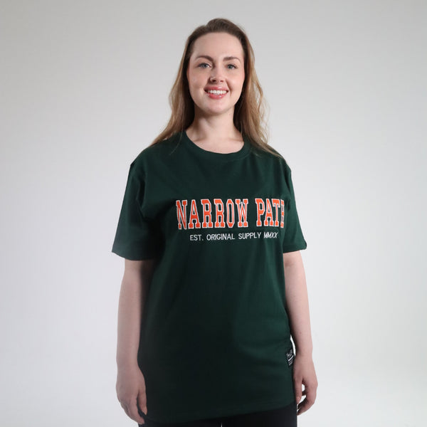 NARROW PATH COLLEGE EMBROIDERED TEE GREEN