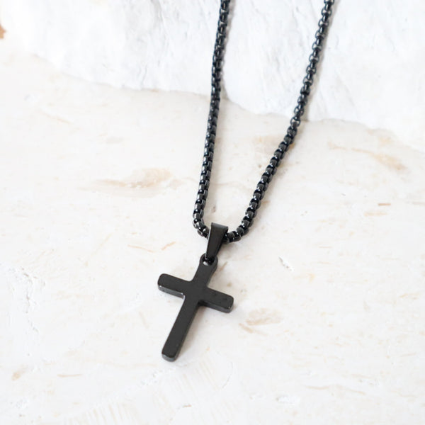 Small Cross Pendant Stainless Steel Necklace