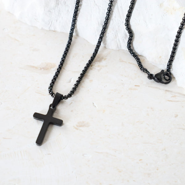 Small Cross Pendant Stainless Steel Necklace
