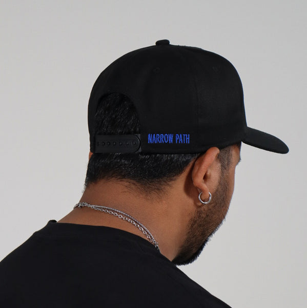 GRATEFUL EMBROIDERED LOGO BLACK/BLUE HAT
