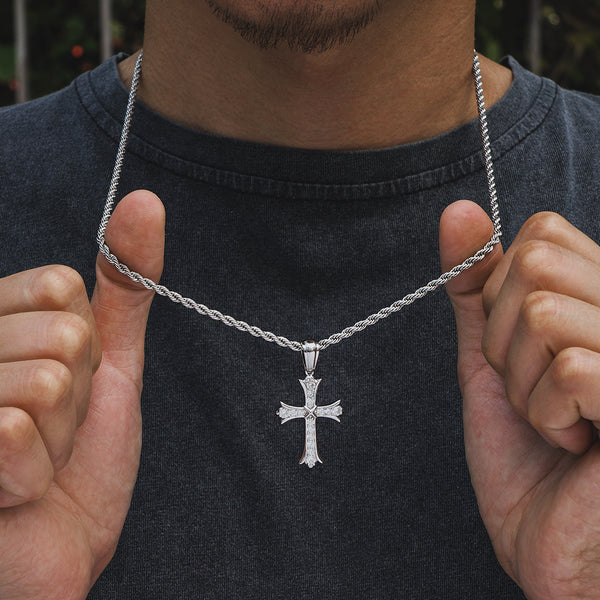 Faith CZ 18k Gold Plated Cross Pendant Necklace