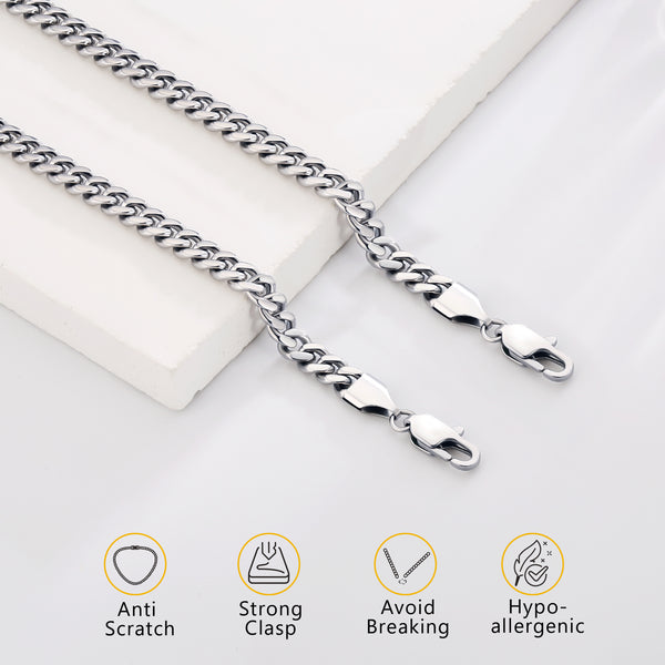 6mm Cuban Link 316L Stainless Steel Unisex Bracelet