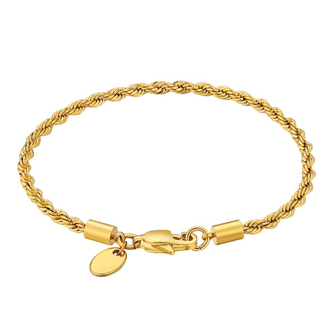 3mm Stainless Steel Rope Bracelet unisex