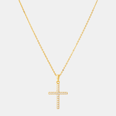 18k Gold Plated 925 Sterling Silver Cubic Zirconia Small Diamond Necklace