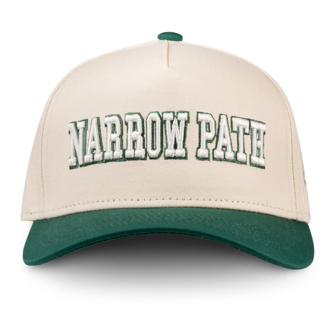 NARROW PATH BEIGE+GREEN SNAPBACK HAT
