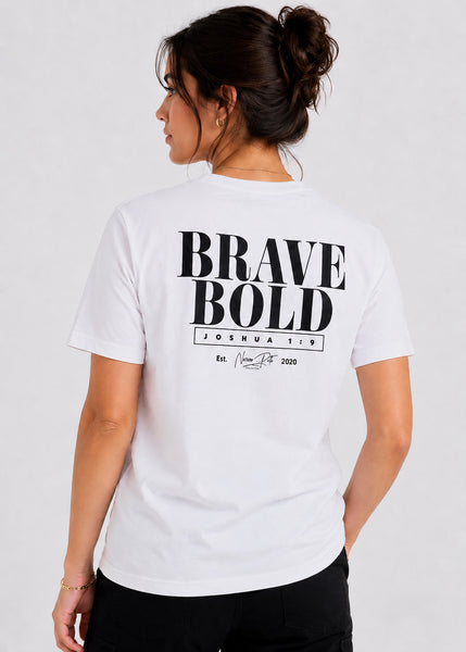 BRAVE + BOLD TEE WHITE