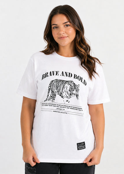 BRAVE + BOLD TEE WHITE