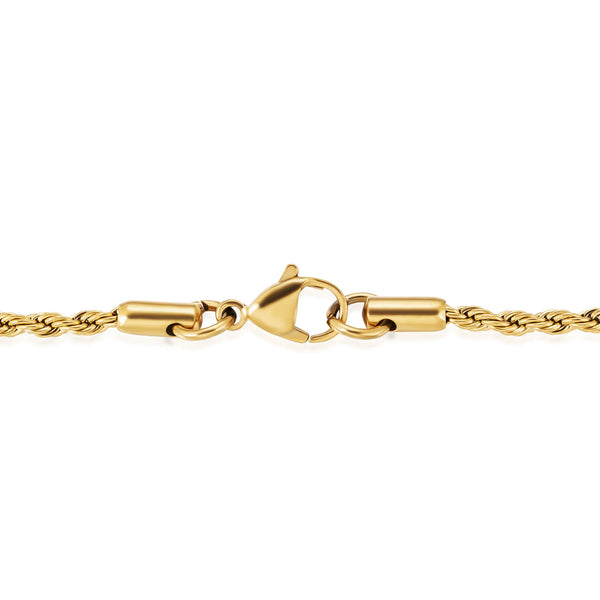 2.5MM Rope Chain 18K Plated