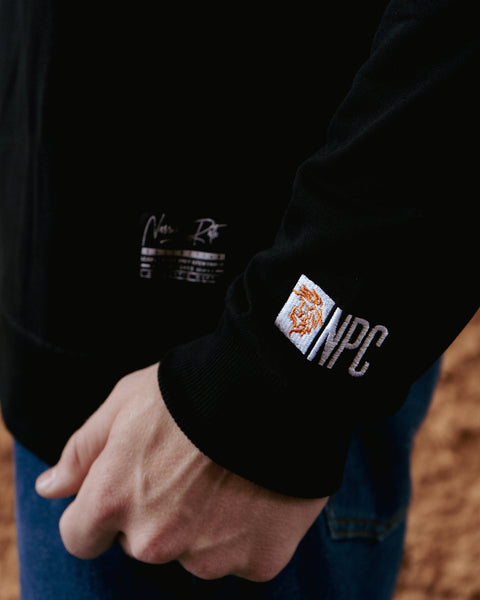 Blessed Embroidered Sweatshirt Black/Orange