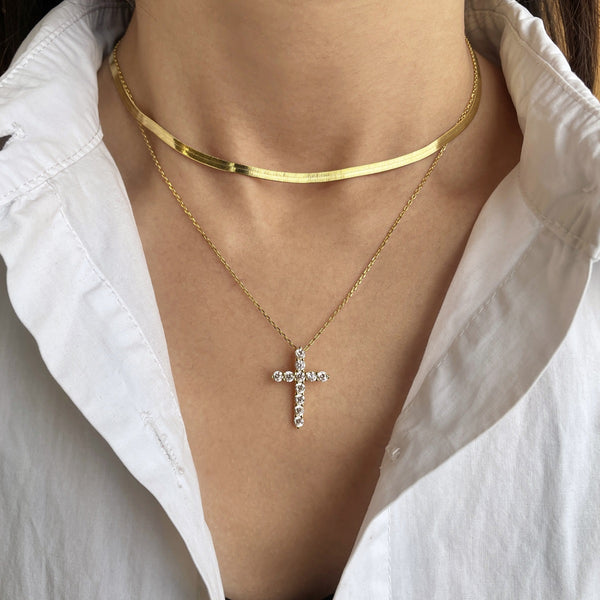 Cross Pendant Necklace 925 Silver