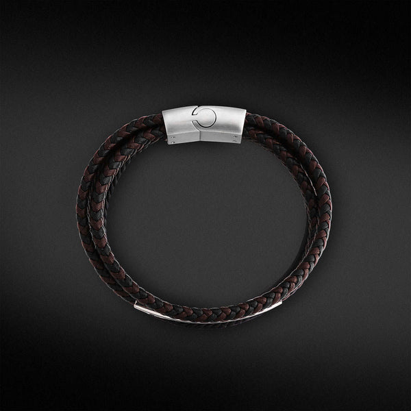 Leather Stainless Steel Cross Bracelet