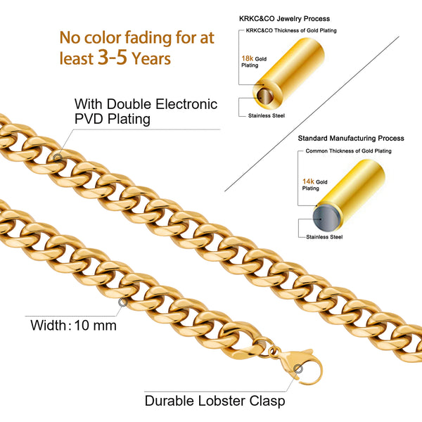 Cuban 10mm Gold Bracelt